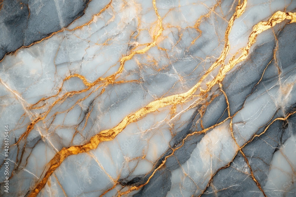 Poster striking gray and gold marble texture showcasing natural patterns and elegance in stone design
