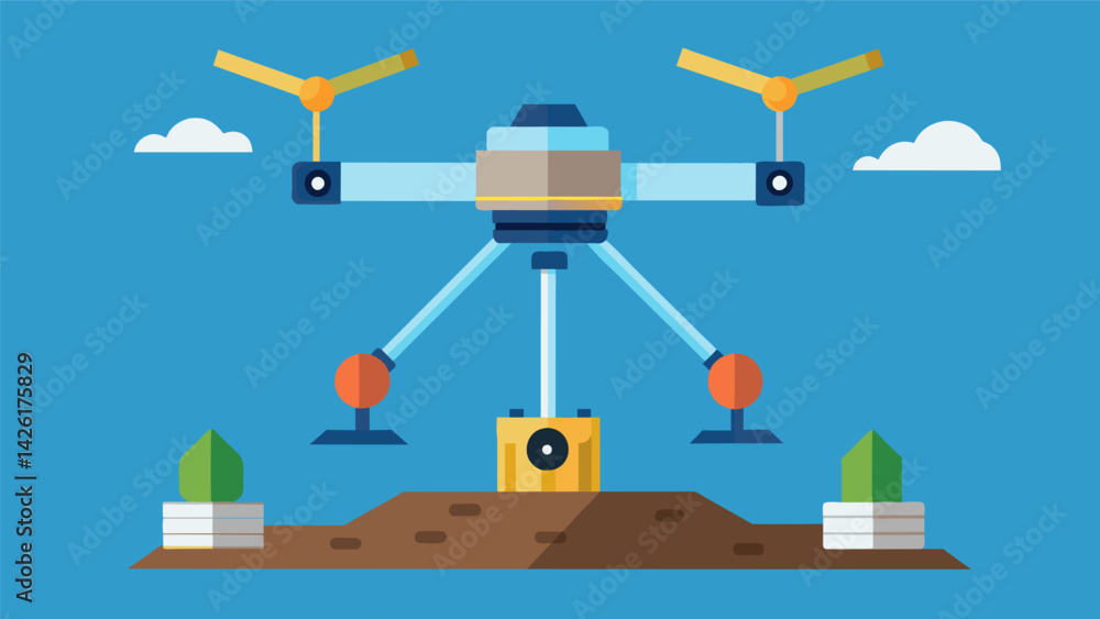 Poster the drones mechanical arm can be equipped with specialized sensors to collect soil and material samp
