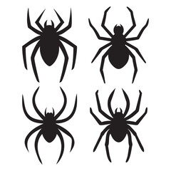 Black Widow Spider Silhouettes, Vector Graphics, icons, vector illustration