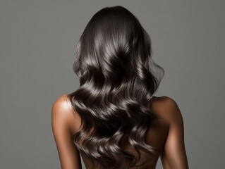 Naklejka premium Beautiful hair of a beauty, hairstyle advertising design