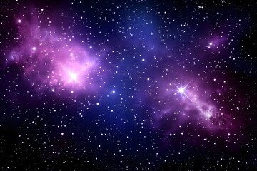 Fototapeta premium Majestic Nebula in Deep Space Stunning Cosmic Background with Bright Stars and Purple Hues