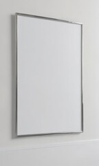 Floating frame mockup; white wall, metallic clips, shadow, clean lines, empty poster frame,  space,  elegant,  photo