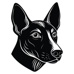 Basenji Dog Head Silhouette