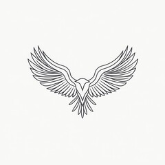 Fototapeta premium Abstract line art of soaring eagle. Use for design inspiration