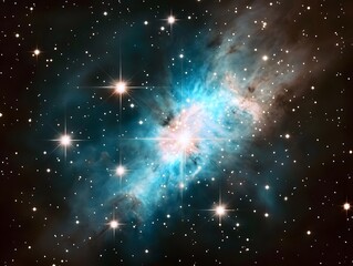 Fototapeta premium Celestial Nebula A Stunning Cosmic Landscape of Stars and Gas Clouds