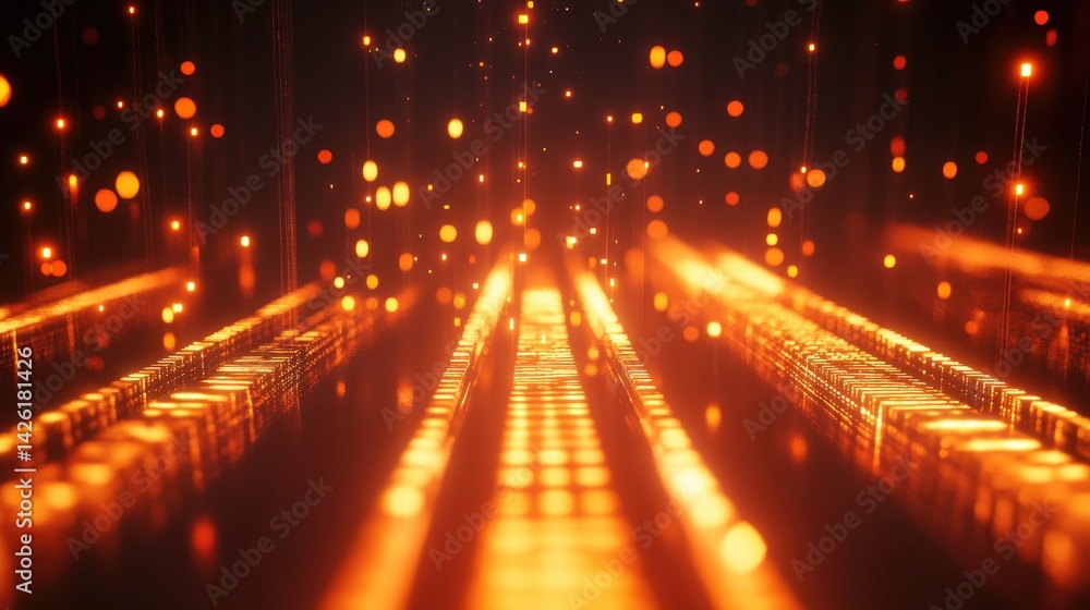 Poster a chart with glowing arrows pointing upward, symbolizing progress and growth, with space for additio