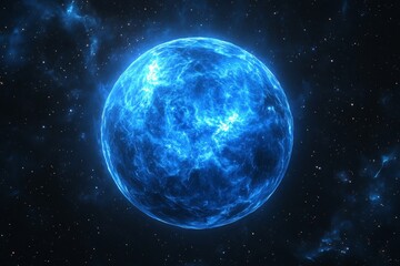 Bright blue star glowing in the vastness of space during a cosmic event