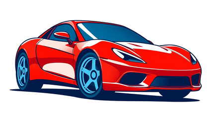 Naklejka premium Red Sports Car Clipart