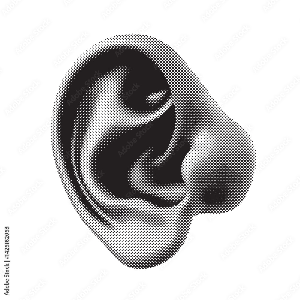 Canvas Prints ear halftone grunge vector design element