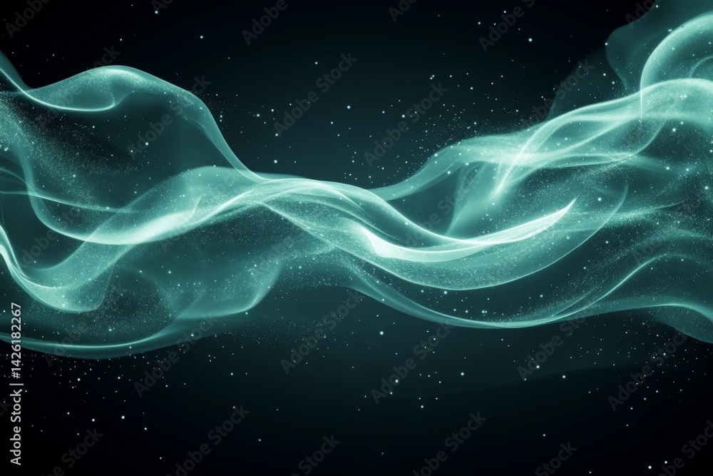 Poster Ethereal swirling light patterns create a captivating and dynamic visual experience in dark surroundings during nighttime