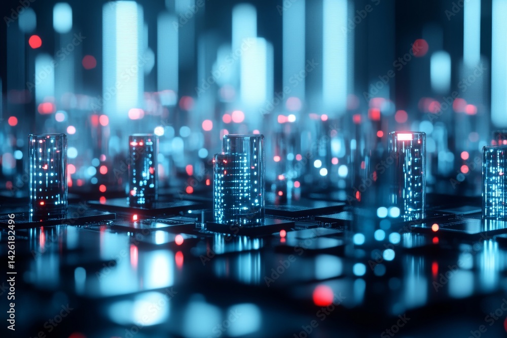 Poster high-precision engineering is evident in the production of a microchip at a cutting-edge laboratory 
