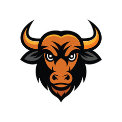 buffalo head mascot logo vector art illustration