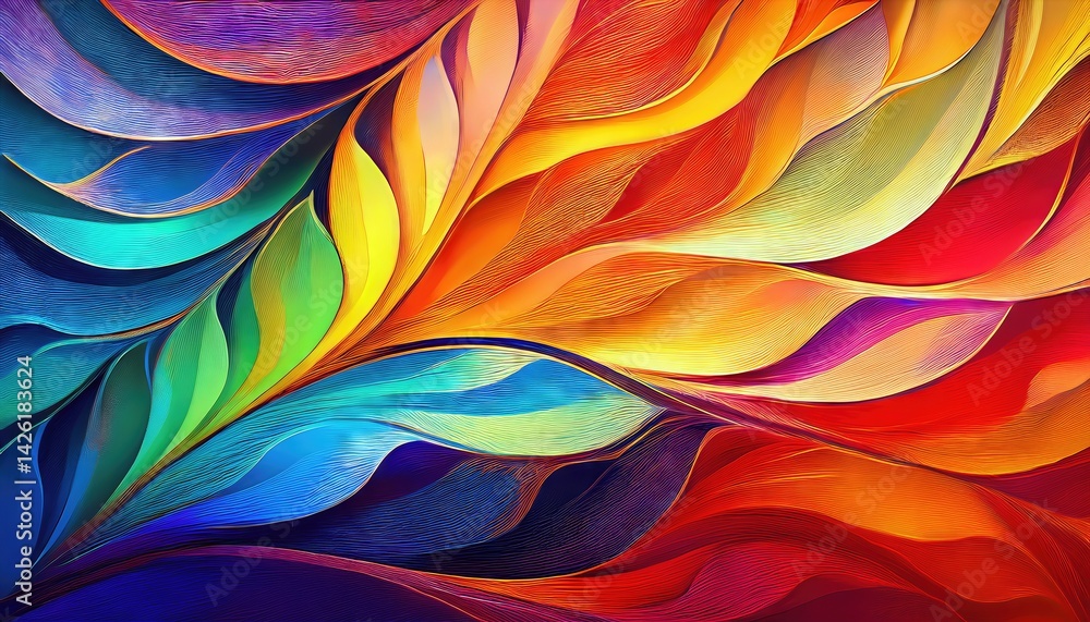 Poster vivid kaleidoscope dance on an empty canvas a striking collection of rich colors and textures, energ