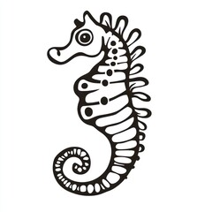 Fototapeta premium Cartoon seahorse ocean illustration, kids book
