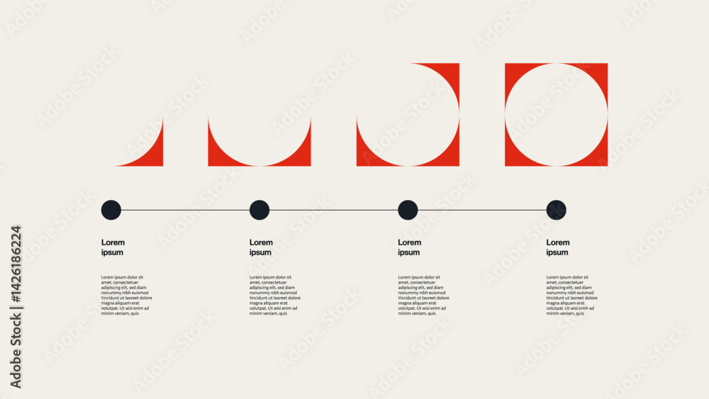 Poster growth and progress business infographic vector template. presentation concept with minimal style ab