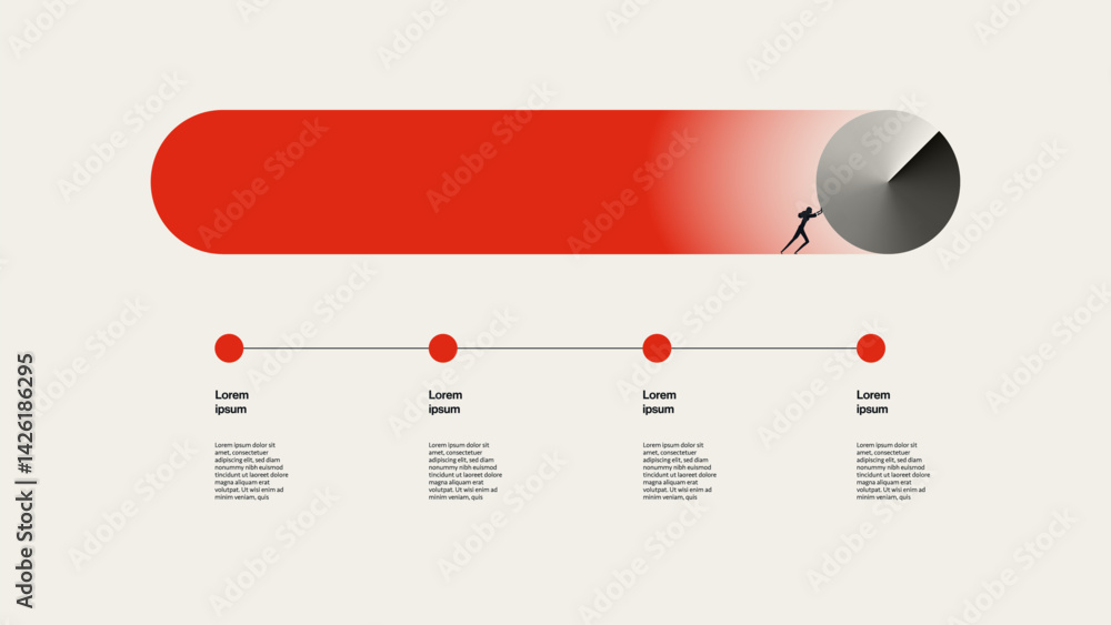 Poster growth and progress business infographic vector template. presentation concept with minimal style ab