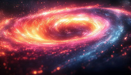 Obraz premium Colorful Spiral Galaxy in Space