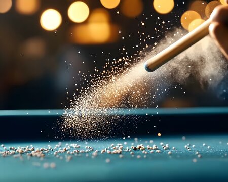 Pool Trick Shot Chalk Dust Explosion