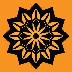 A yellow flower design with a yellow background with a design that says quot s