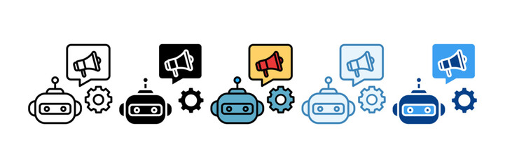Chatbot Marketing  Icon Set Multiple Style Collection