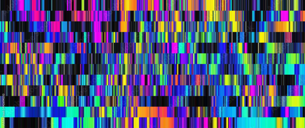 Aufkleber geometric futuristic digital pattern with flat neon colored lines. many thin colorful stripes in the