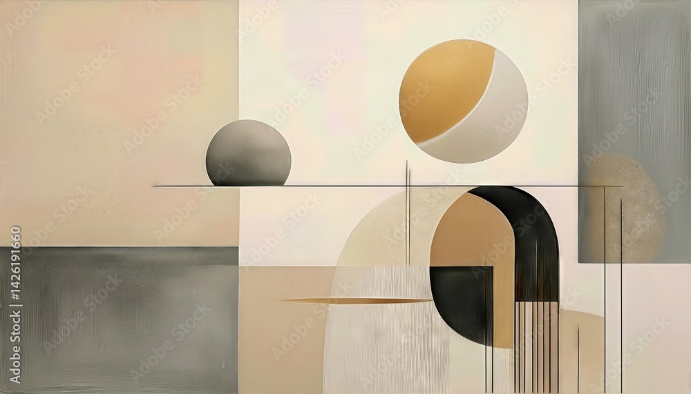 Poster striking neutral abstraction a symphony of textures and shades, exploring the depths of minimalistic