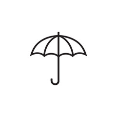 Simple umbrella line icon. Weather, rain, protection, and shelter symbol. Minimalist vector illustration.