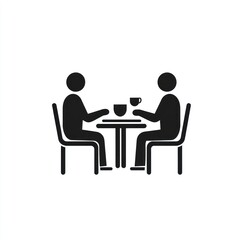 Two people meeting over coffee, cafe setting
