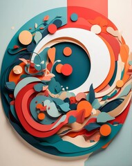 Modern Flat‑Color Cut‑Out Shapes Motion‑Collage Vector Background

