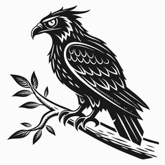 bird, eagle, vector, illustration, animal, cartoon, head, nature, wild, tattoo, hawk, wildlife, black, feather, symbol, raven, beak, drawing, art, animals, logo, design, flying, crow, falcon