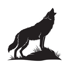 Wolf silhouette with nature themed artwork