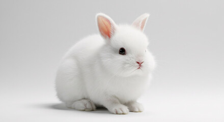 Obraz premium モフモフした白いウサギ