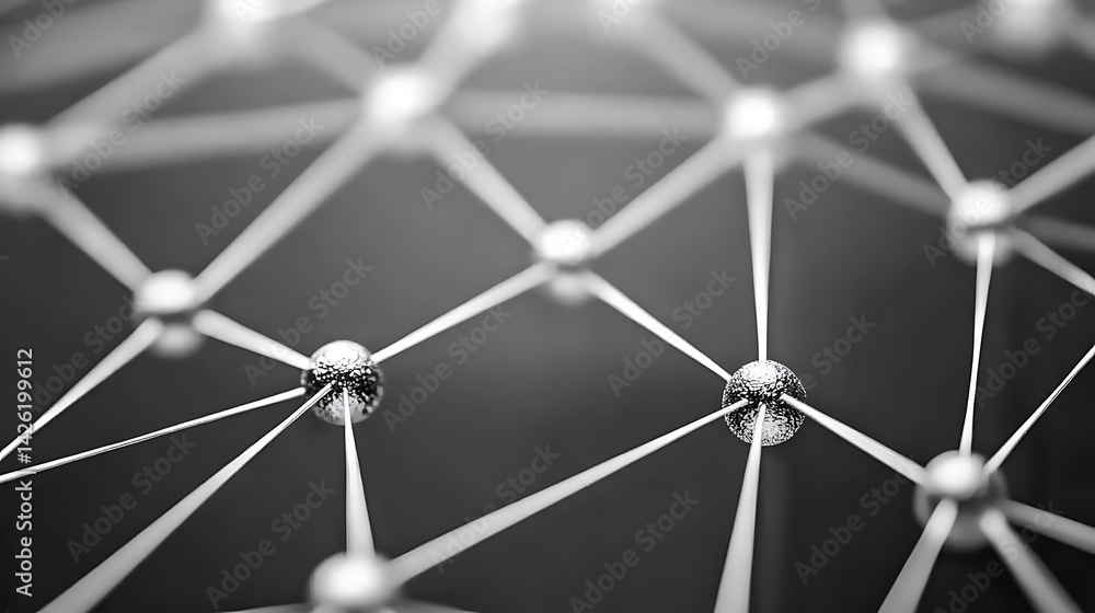 Poster exploring network structures in technology abstract visualization of connections and nodes