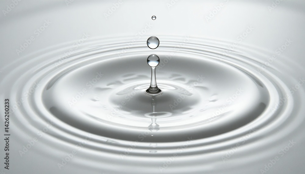 Poster captivating water drop collision serenity of nature high-quality image minimalist environment macro 