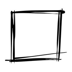 Rough Hand-Drawn Square Frame Vector