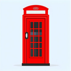 Red telephone booth, UK street scene, communication, travel icon, website design