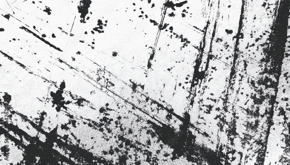 Poster  abstract black ink splatter texture on white background for grunge design, vector backdrop for web design, print media, branding, digital artwork