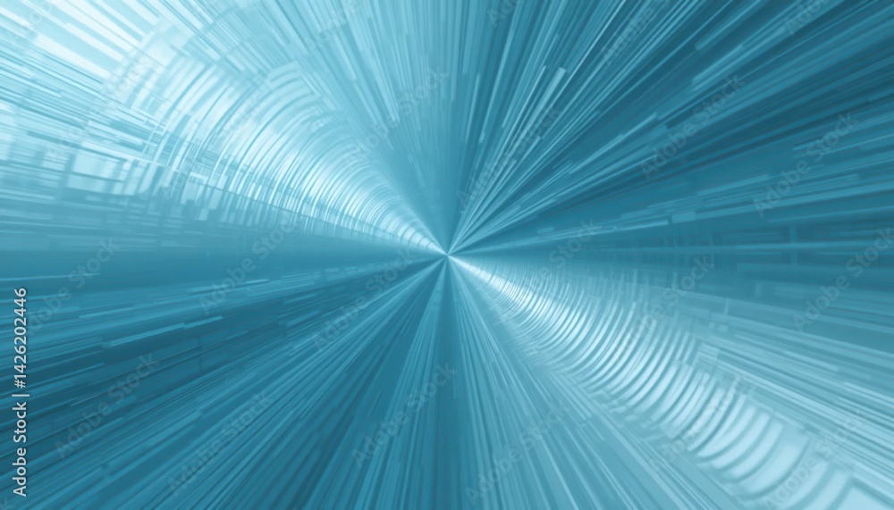 Poster dynamic motion through digital space abstract environment visual content futuristic perspective ligh