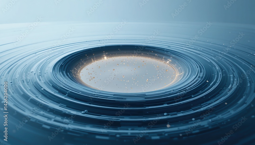 Poster creating ripples water circle dynamics calm waters digital art abstract visualization aerial perspec