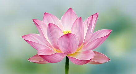 Fototapeta premium Pink Lotus Flower Blooming with Soft Light on Blurred Background