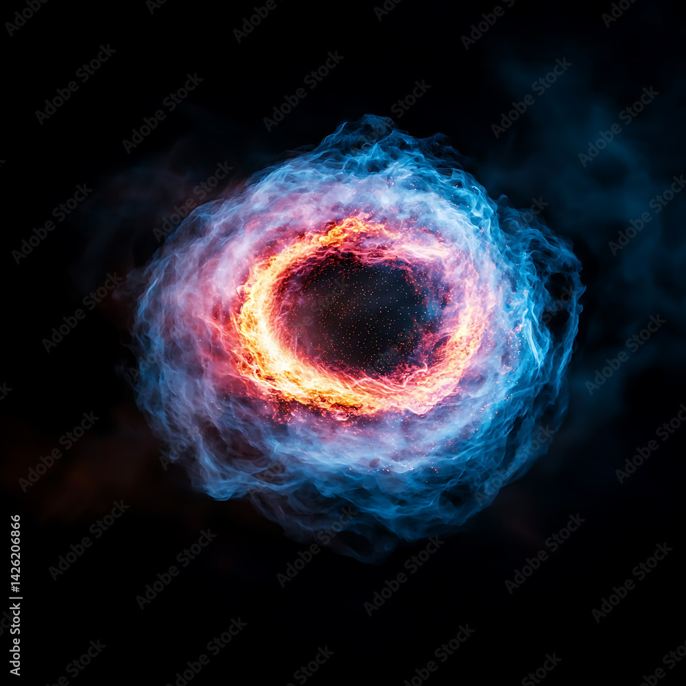 Poster exploring cosmic phenomena nebula formation in space digital art dark background astrophysics concep