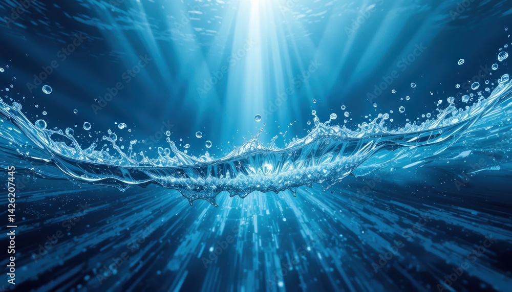 Aufkleber captivating water splashing action under sunlight in an ocean environment high-resolution image capt