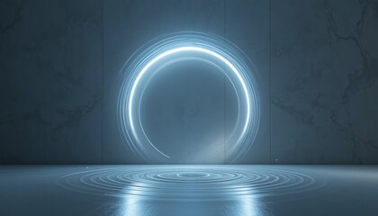 Dynamic light portal effect futuristic studio digital art minimal environment eye-level perspective concept of transition and possibility