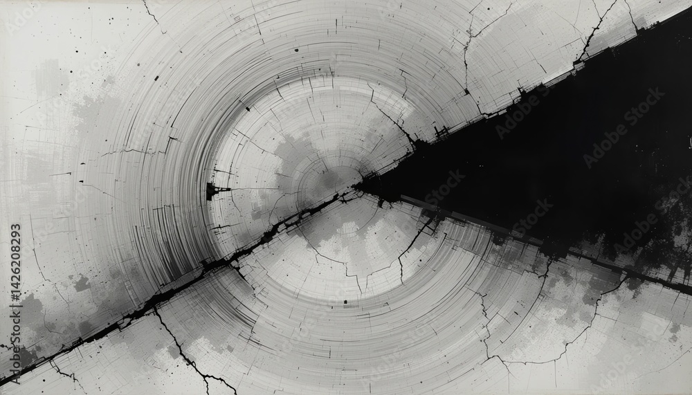 Poster dynamic abstract art composition modern gallery digital artwork monochrome environment aerial view c