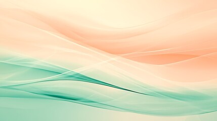 Fototapeta premium Abstract Peach Mint Wave Background.