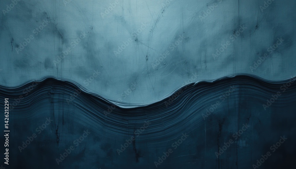 Poster captivating ocean wave dynamics abstract composition digital art serene environment close-up view fl