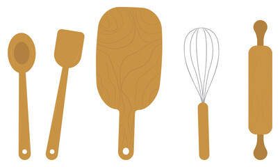 wooden kitchen utensils