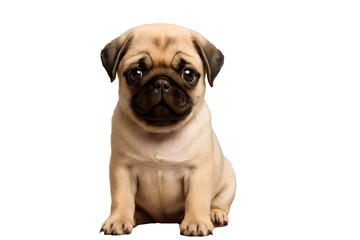 pug puppy isolated on white background
