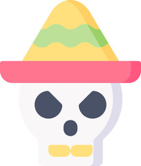 mexican skull illustration on a white background     