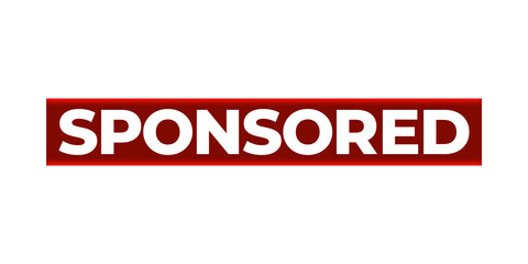 Sponsored Button on a Transparent Background